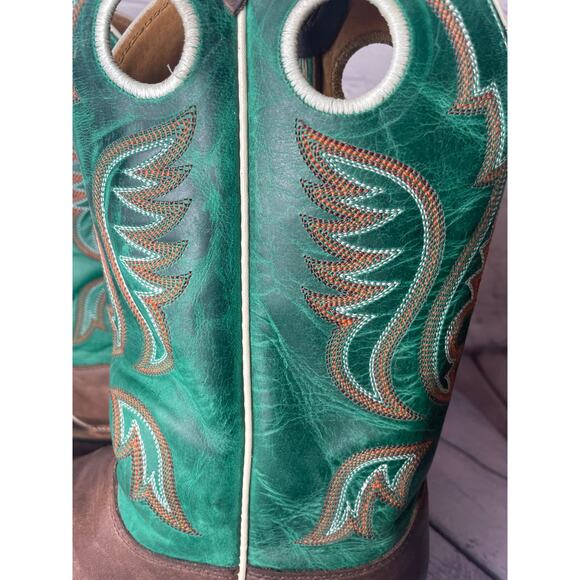 Justin Mens Bent Rail Boot America Cow Foot Double Stitched Wide Round Toe 9 - Picture 7 of 10